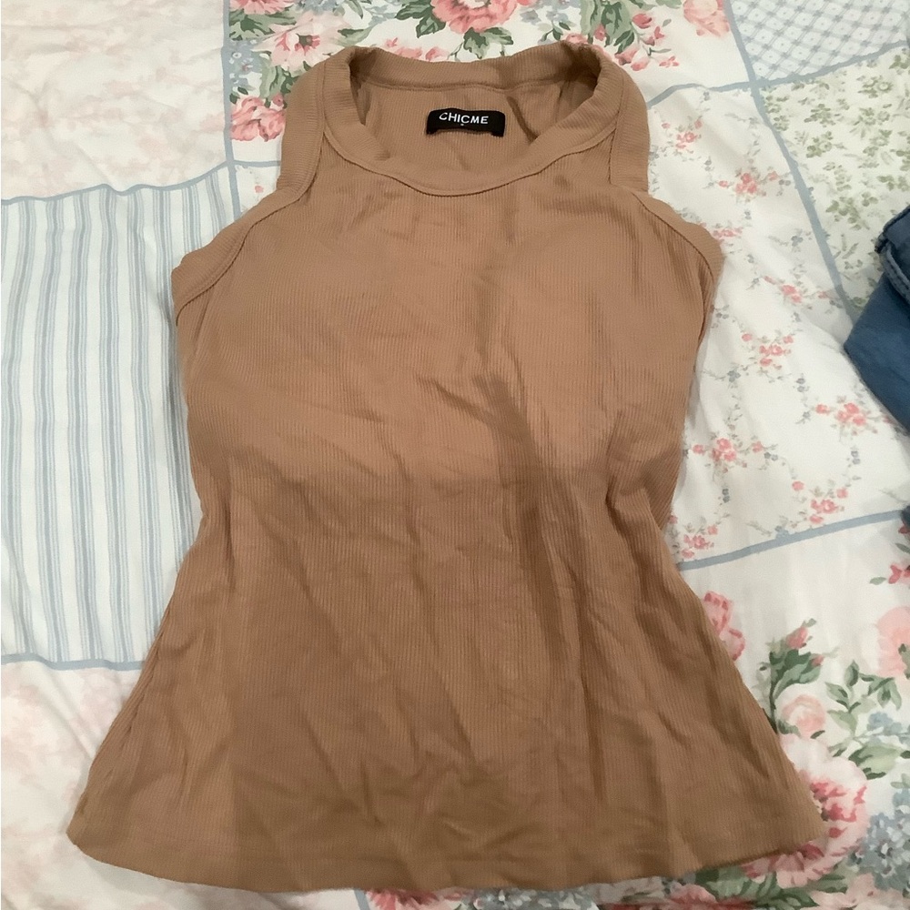 Chic Camel Sleeveless Tank Top